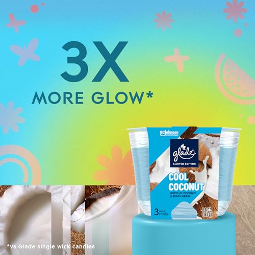 Glade 3-Wick Scented Candle Jar, Mighty Mango, Air Freshener Infused with Essential Oils, 6.8 Oz, 3 Count - image 3