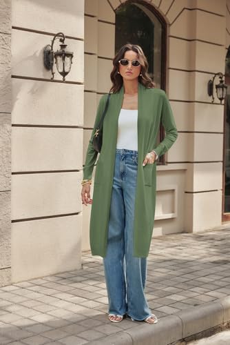 Image of GRACE KARIN Essential Solid Open Front Maxi Long Knitted Cardigan Sweater for Women