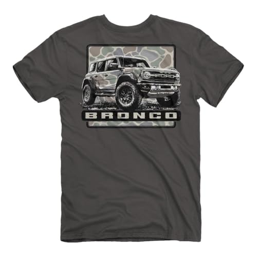 Ford Bronco T-Shirt Charcoal | Camo Bronco Design | 100% Cotton