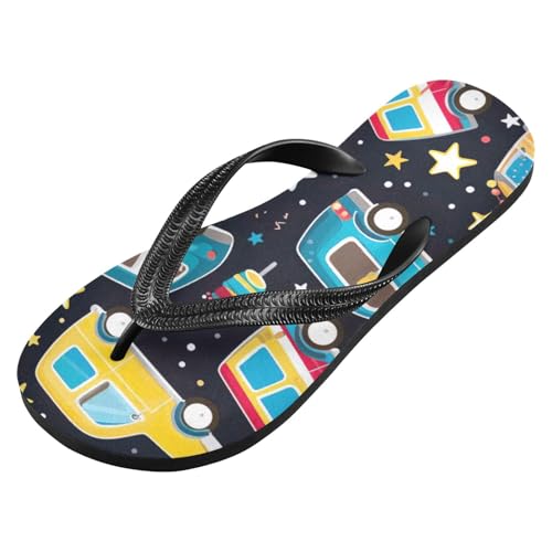 Womens Flip Flops Cartoon Car CuteNon-Slip Casual Beach Slippers Rubber Sandals214B3244
