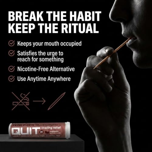 Image of Xero Picks Infused Flavored Toothpicks to Help Quit Smoking - Nicotine Free (Coffee Variety Pack, 4 Pack) Non-GMO Kosher Vegan
