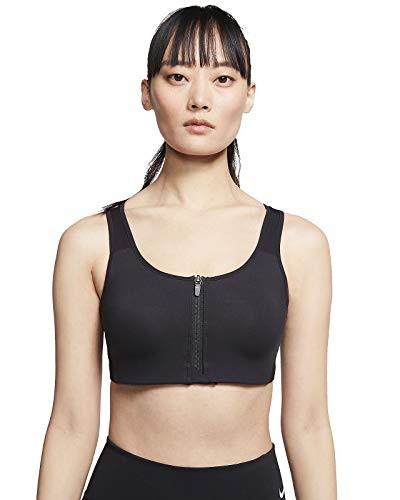 Nike Dri-Fit Shape Women's High-Support Padded Front-Zip Sports Bra US Black, Medium