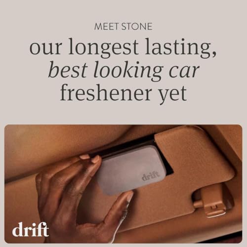 Image of Drift Car Air Freshener - The Original Stone Air Freshener - Car Odor Eliminator - Long Lasting Scent - Metal Clip - Essential Oils - Clean Ingredients - Summer Sunset Scent Starter Kit