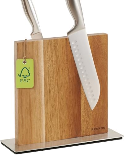 Praknu Porte Couteaux de Cuisine - Bloc à Couteaux Magnétique Aim...