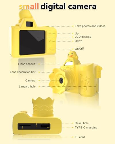 Mini Digital Camera for Boys Girls Aged 3-9, Toddler Cameras for Christmas and Birthday Gifts,Children's Digital Video Camera, Toy Cameras for 3 4 5 6 7 8 9 Year Olds,32G SD Card Included — view 6