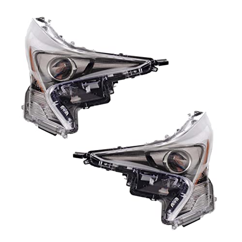 Image of TRQ 2 Piece Headlight Assembly Set Driver & Passenger Side Compatible with Toyota Prius Two Eco 2016-2018 Without Fog Lights TO2502248 TO2503248 8107047711 8114047711