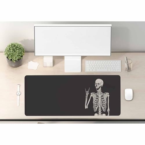 Woutay Grand tapis de bureau, motif tête de mort, tapis de souris de jeu