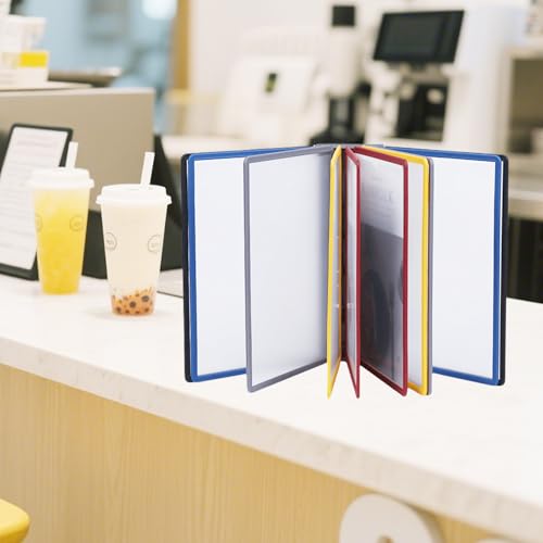 Wand Sichttafelsystem, Durable Sichttafelsystem mit 10 Sichttafeln A4, Wandhalterung Für Dokumente, Ordner Halterung Aus Metall, Sichttafel Vorlagenhalter Wand-Montage für Lager Werkstatt Geschäft