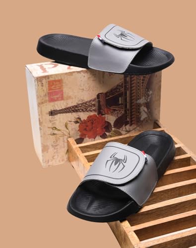 PERY-PAO Mens Sliders Grey Grey 2 - Image 3