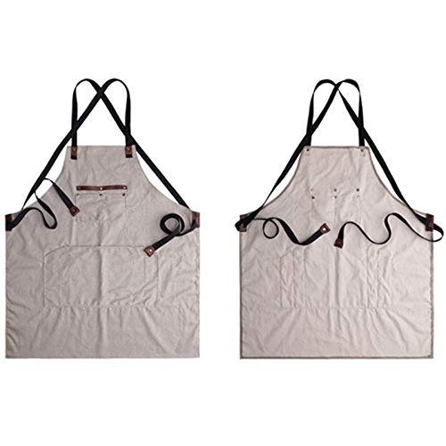 delantal Negro beige algodón delantal barbero florista jardinero pintor carpintero artesanía trabajo desgaste uniforme