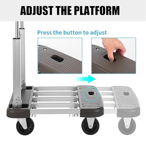 Carretilla plegable de aluminio ajustable para transporte miniatura 5