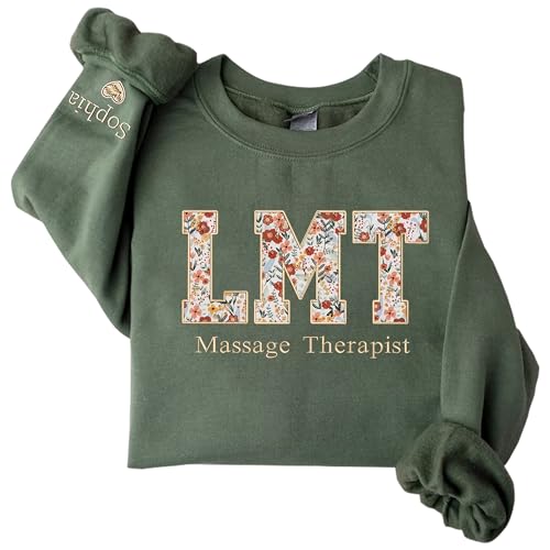 Chillever Cutom Massage Therapist Sweatshirt, Embroidered MT Crewneck, Spa Therapy Hoodie, Wellness Apparel, Licensed Massage Gift, Relaxation & Healing Shirt