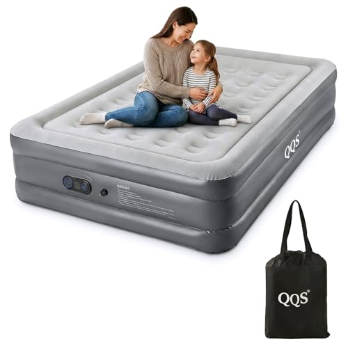 QQS Air Mattress Queen with Built in Pump, 18'' Raised Inflatable...