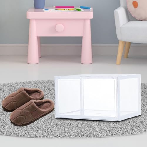 Boîte rangement chaussures antipoussière empilable avec côté transparent ouvert taille S - 7