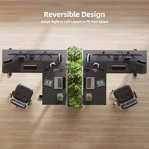 Image of Claiks Electric L-Shaped Standing Desk with Dual Motors, 59Inch Black