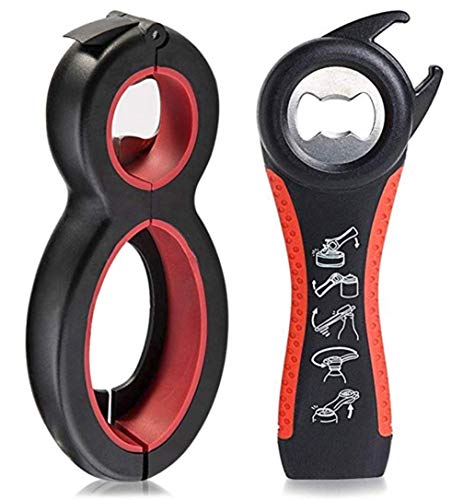 Bottle Opener, Jar Opener 5-in-1 and 6-in-1, Can, Soda, Opener for Elderly,Seniors Arthritic