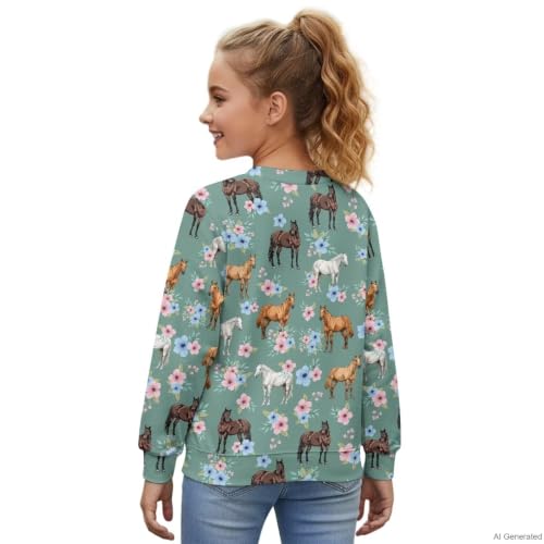 Image of Girls Cardigans Sweater Long Sleeve Crew Neck Button Down Sweaters School Outerwear for Kids Fall Winter Tops