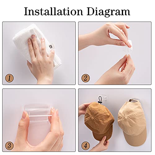 18 Pieces Hat Rack For Wall Hat Holder Hat Hooks Acrylic Hat Display Rack Adhesive Hat Hanger Minimalist Hard Strong Hat Shelf Organizer For Baseball Hats For Door, Closet, Office, Bedroom (Clear) #TOP3