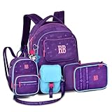 Kit Completo Mochila Lancheira e Estojo Box Rebecca Bonbon (Roxo)