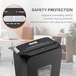 Bonsaii 6-Sheet Crosscut Paper Shredder for Home Use, Small Paper Shredder for Home Office, Portable Document Shredder with 3.4 Gal Wastebasket (C237-B)