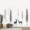 Timber Artbox Nursery Wall Decal - Dreamy Forest with Pine Tree, Animals & Deer - DIY Impressive Children Room