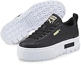 PUMA Mayze Leather (Big Kid) Puma Black/Puma Team Gold 7 Big Kid M