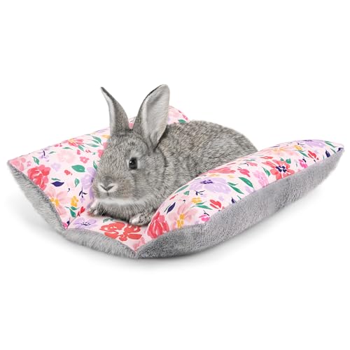 Hedgeink 15x14 Soft Plush Rabbit Bed Washable Cuddle Mat for Small Pets