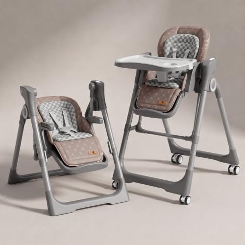 Image of StarAndDaisy Multifunctional Baby High Chair for Boy & Girl with Automatic Swing Cradle, Foldable Feeding Chair, Removable Dining Tray, Adjustable Backrest & Footrest for Infants & Toddler