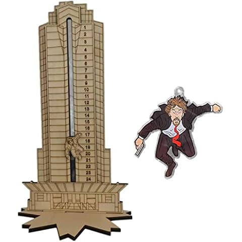 Lifemaison Die Hard Advent Calendar Wooden Advent Calendar 2022 The Hard Hans Gruber Falling Off Christmas Countdown Calendar (Calendar + Ornament) Cover
