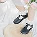 Bellocasa Mary Jane Little Girls Dress Shoes Toddler Baby Ballet Flats Flower Girls Wedding Party Bow Princess Kid Shoes(JY1808 Black,23)