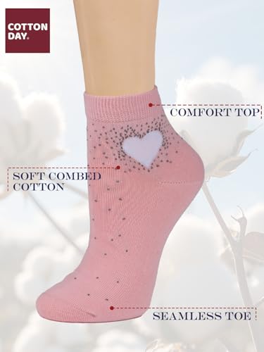 Image of COTTON DAY Women's Soft Combed Cotton Socks Seamless Toe Black White Navy