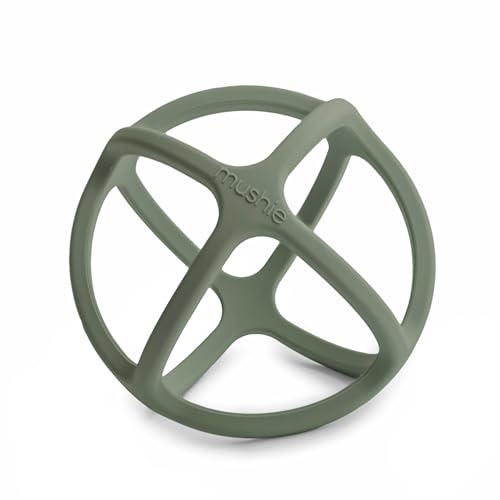 Image of mushie Silicone Baby Teether Ball Toy (Dried Thyme)