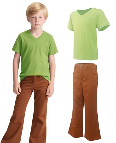 Kids Hippy Disco Costume Boys Classic 60s 70s Sets for Halloween Cosplay 7-8 Years