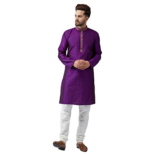 Image of SOJANYA (Since 1958 Men's Silk Blend Kurta Churidar Pyjama Set