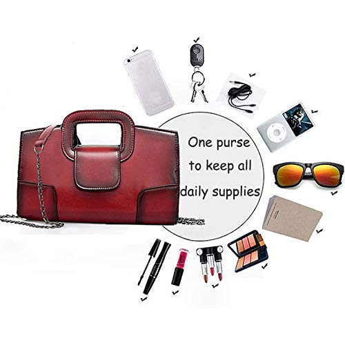 Bolso Satchel Vintage de Mujer Goclothod Rojo miniatura 7