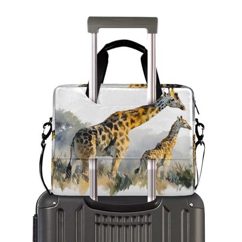 Maletín para portátil con estampado de jirafa acuarela miniatura 4
