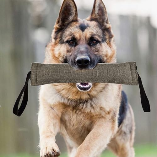 Wisebom 2 Pcs Beisswurst für Hunde 30cm Hundebiss Schlepper Spielzeug mit Handschlaufe zum Training Tauziehen und Zerrspiele Robustes Hundespielzeug Jute Beisswurst für Hunde Dog Training Zubehör
