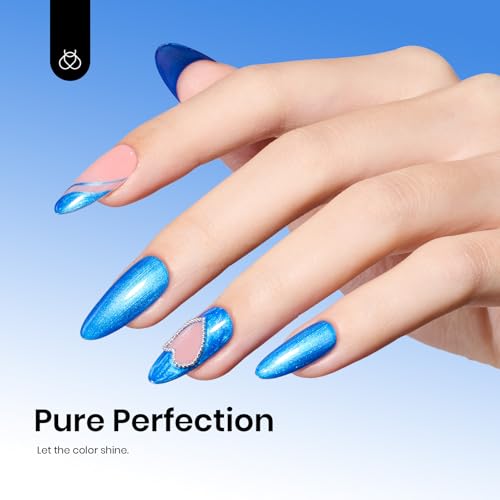 Image of beetles Gel Polish Navy Blue Gel Nail Polish 0.51OZ Dark Blue Nail Art Manicure Salon DIY at Home UV LED Needed Gifts for Women Mystic Sea