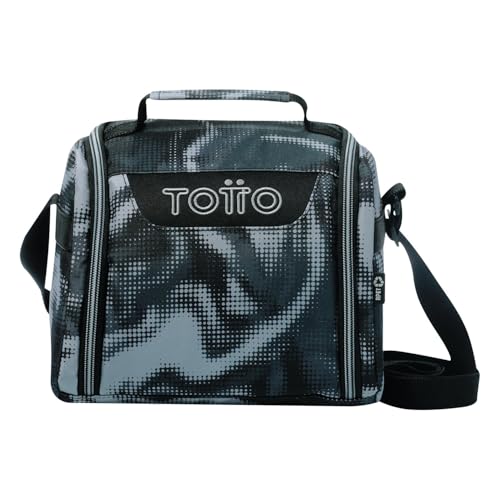 TOTTO - Bolsa Térmica Porta Alimentos 8 L, Modelo Resaltador, 25 x 20 x 17 cm, Portameriendas Infantil, Apertura 180º, Asa de Mano, Correa Ajustable, Pasador para Mochila con Ruedas, Color Bluc