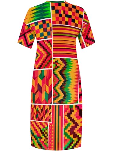 Image of SUZONANA Womens African Dresses Sexy Casual T-Shirt Dresses Long Sleeve Oversized Baggy Summer Sundress