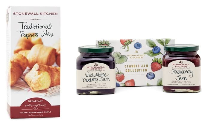 Stonewall Kitchen Popover and Jam Bundle - Includes Traditional Popover Mix, 12.3 Ounces and Classic Jam Collection (2 pc)