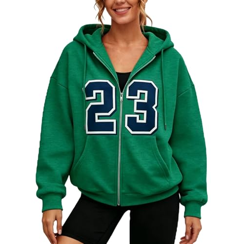 Veste de survêtement à capuche femme ample Y2K streetwear chic