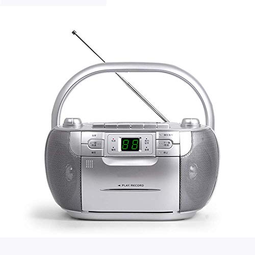 Retro-Kassettenrekorder, UKW-Radio, Boom-Box-CD-Player, AUX In (Musik von MP3-Playern, Smartphones, Tablets abspielen) Eingebaute Lautsprecher,