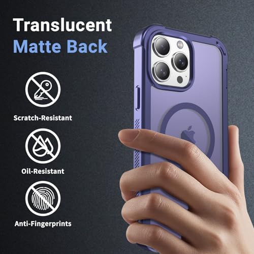 jaroco Magnetic for iPhone 14 Pro Max Case, [Compatible with MagSafe][Military Grade Drop Protection][Heavy Duty Protection][Non-Slip][Shockproof] 2-Layer Durable Bumper Phone Case 6.7''-Dark Purple by jaroco - Image 4