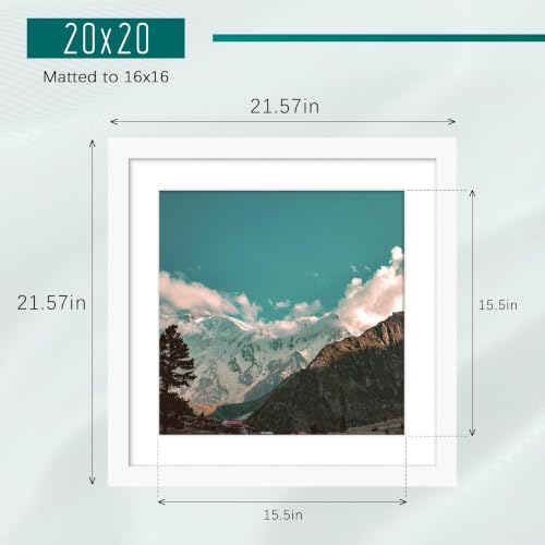 Image of Picrit 20x20 White Picture Frame, Poster Frame for Wall, 3 Pack