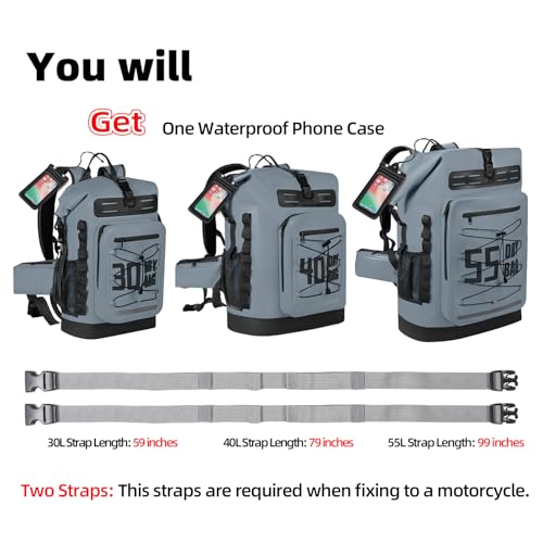 Image of MORXPLOR Dry Bag Waterproof,5L /10L /20L /30L /40L /55L Roll Top Dry Bag Backpack with WaterProof Phone Case for Swim,Kayak