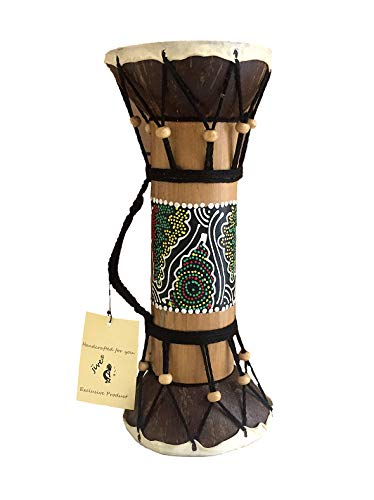 JIVE Djembe Drum Bongo Congo Wooden African Hand Drum Goat Skin Double Sided - SIZE 12"- Professional Sound (Multi - 12")