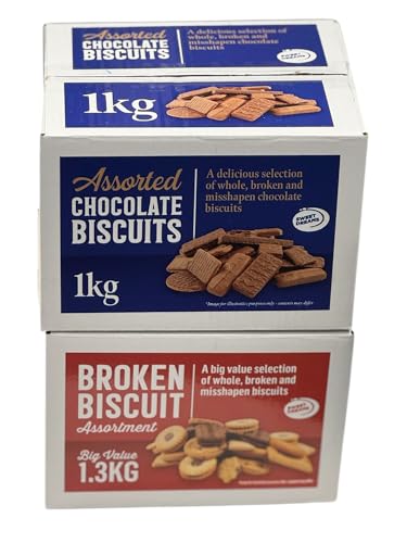 Sweet Dreams Biscuit & Chocolate Bundle – 1kg Assorted Chocolate Broken Biscuits + 1.3kg Mixed Broken Biscuits | Bulk Snacks for Sharing, Parties & Gifting