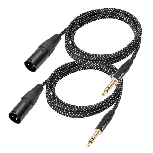 Lrbners 3.3FT TRS Male to XLR Male Cable 2-Pack