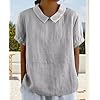 Boho-Cotton-Shirt-for-Womens-Floral-Printed-Short-Sleeve-Summer-Linen-Shirts-Casual-Collared-Trendy-Blouse-Tops Boho Cotton Shirt for Womens Floral Printed Short Sleeve Summer Linen Shirts Casual Collared Trendy Blouse Tops
